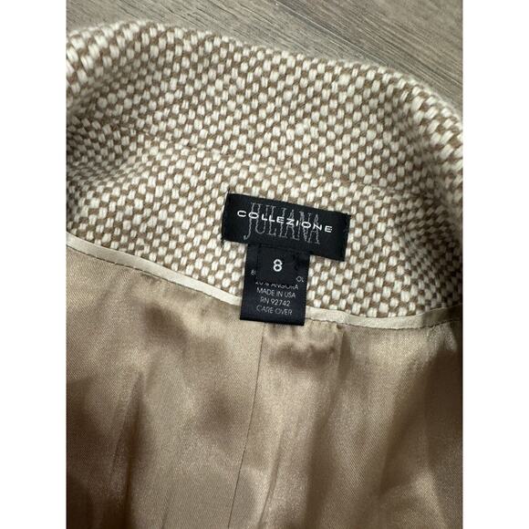 JULIANA COLLEZIONE Jacket Womens Sz 8 Virgin Wool Angora Camel Blazer - Picture 9 of 10